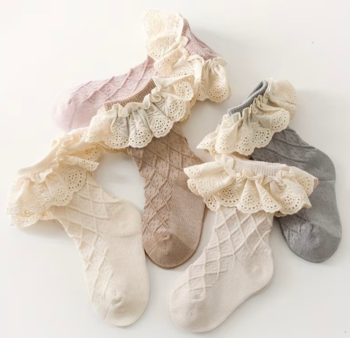 Lightweight summer frill socks